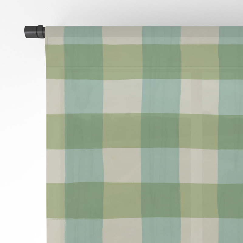 Ensemble de 2 rideaux en rideau vert vichy Avenie, L 50 po x L 63 po