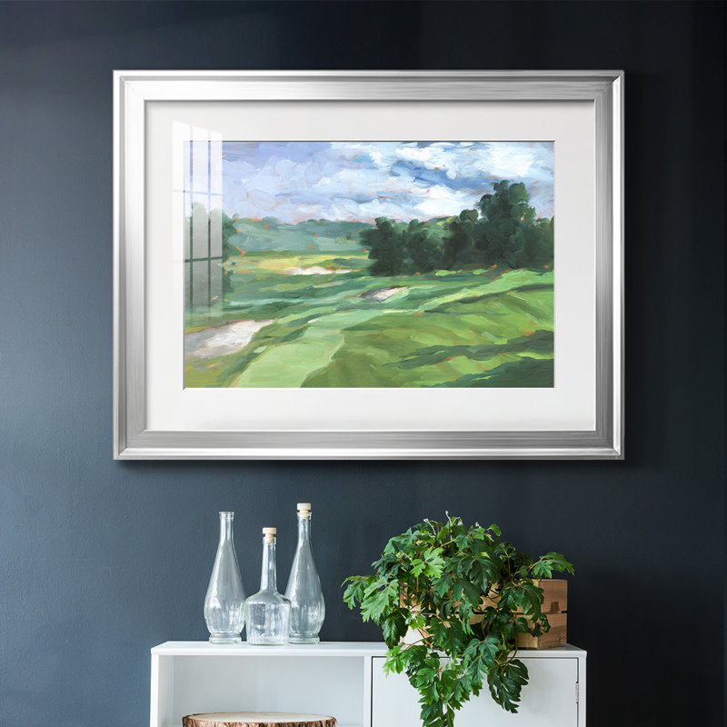 " Golf Course Study IV ", Silver, 30" H x 44" W x 1.5" D