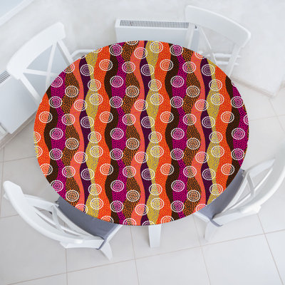 East Urban Home Abstract Fitted Round TableclMulticolor 82629