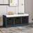 Storage Bench With Removable Classic Rattan Basket, Entryway Bench With Removable Cushion-447270207