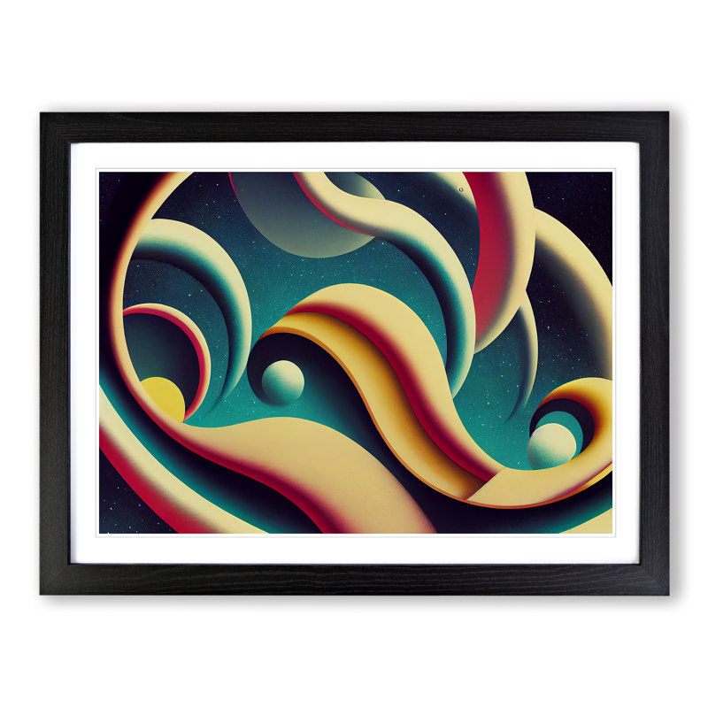 Galaxy Deco Abstract - Framed Print, 34cm H x 46cm W x 2cm D, Black Framed