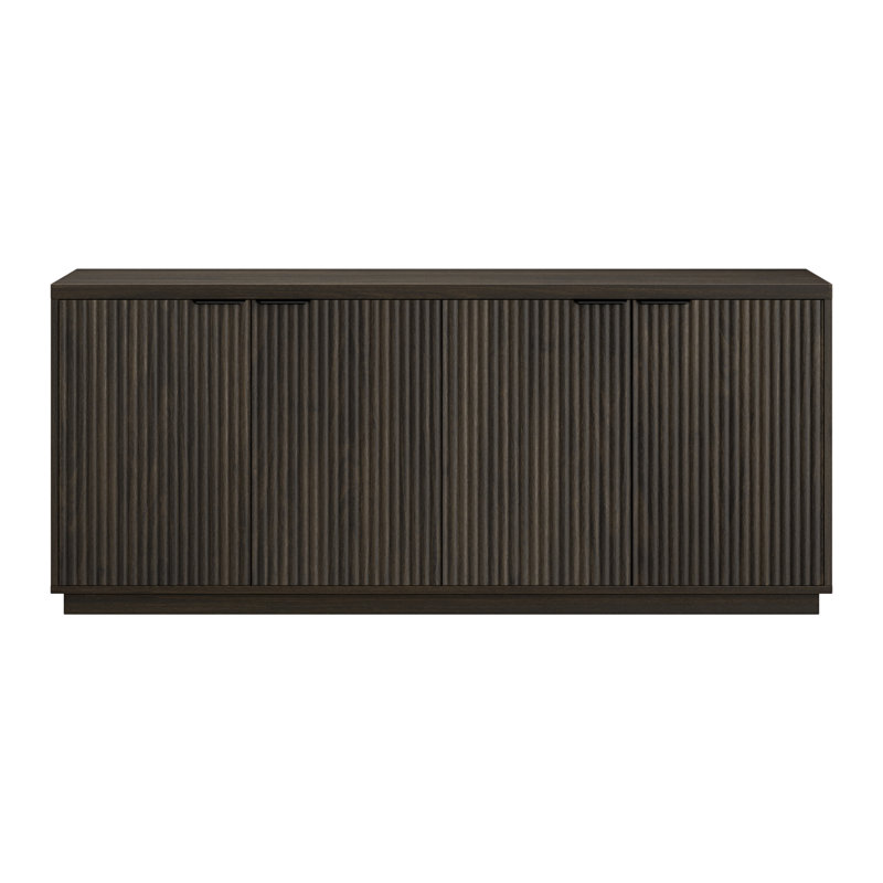 Mansfield 68" Wide Rectangular Fluted Buffet Table in Alder Brown, Alder Brown