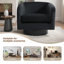 Velvet Upholstered Swivel Barrel Chair-594699938