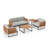 Outdoor Furniture Monterey 4 Seater Patio Chat Set with Coffee Table & Side Table-70572009-70572019