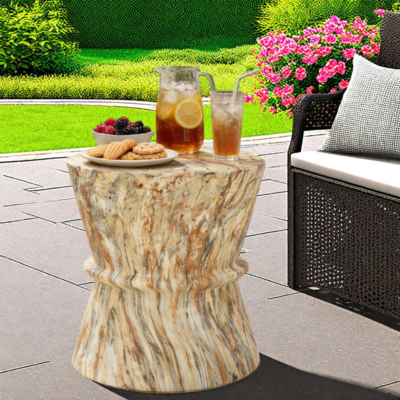 Portable Patio Tables, Mgo Concrete Modern Hourglass Accent For Home