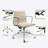Mid Back Top-Gain Leather Office Chair With Arm And Aluminum Frame, Swivel Conference Desk Chair-1952329214