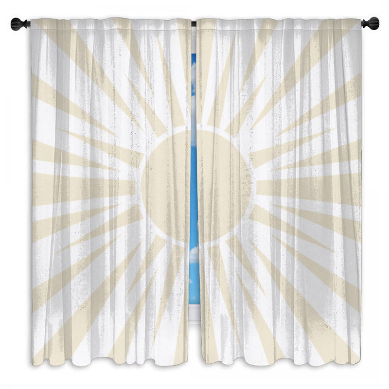 Rideaux de fenêtre Sunburst Beige Rays, 80in x 82in - 2 panels, Sheer