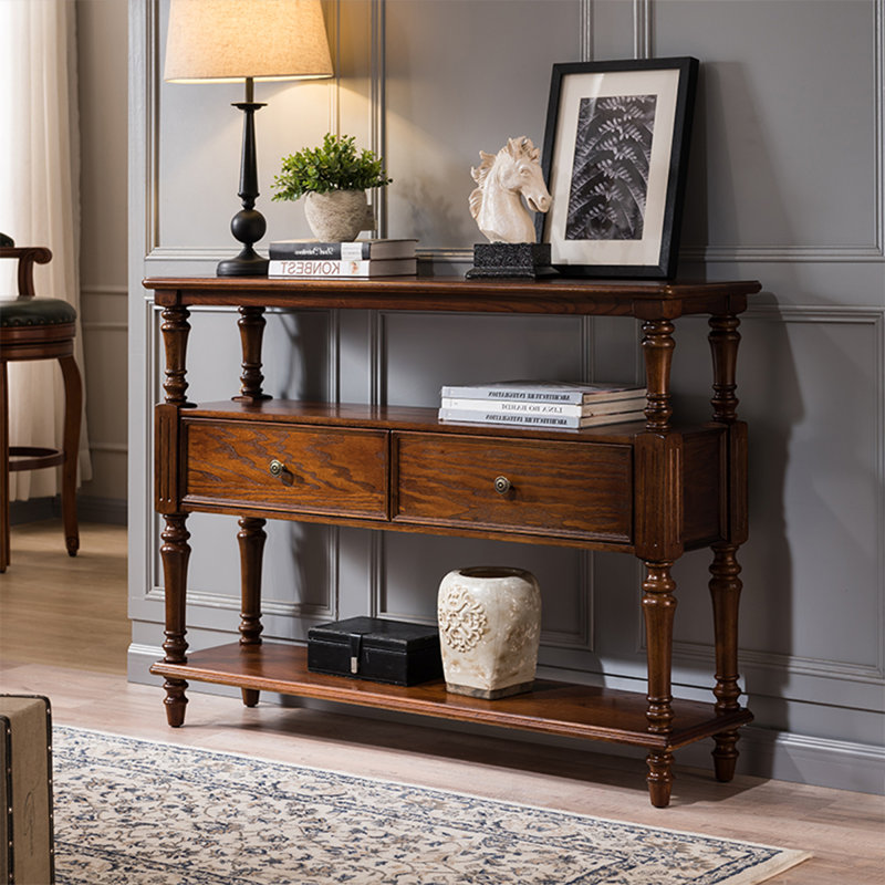 Solid Wood Rectangular Entryway Cabinet, 34.65" H x 55.12" W x 13.78" D, Brown