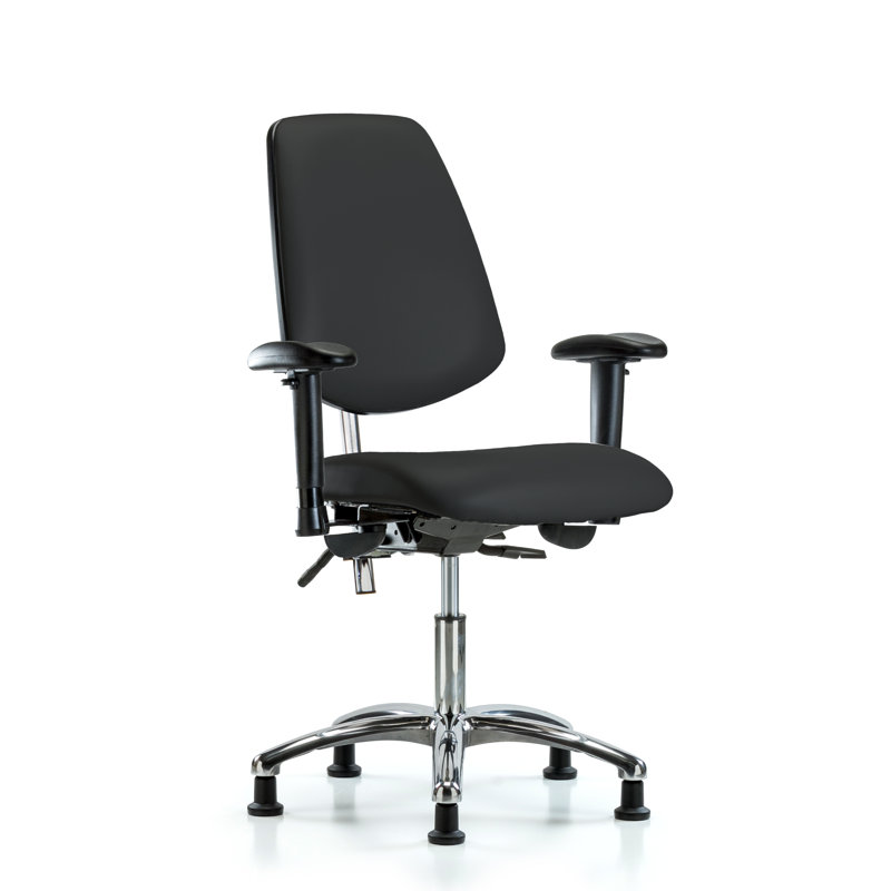 Chaise de travail ergonomique Amelie, Noir, Patins, Non inclus