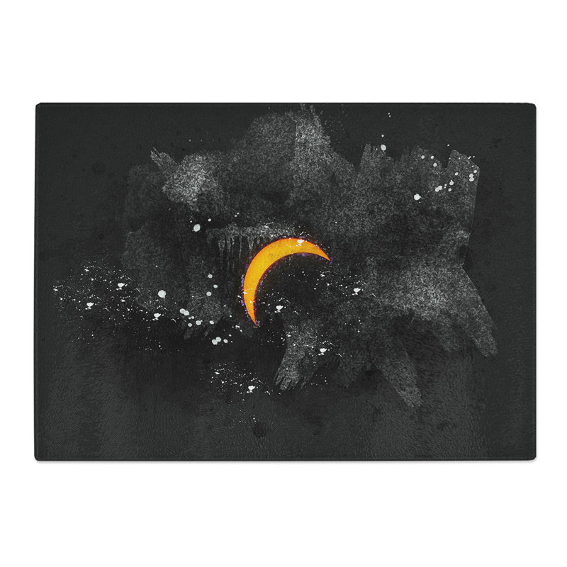 Tempered Glass Partial Solar Eclipse Chopping Board, 20 cm x 28.5 cm