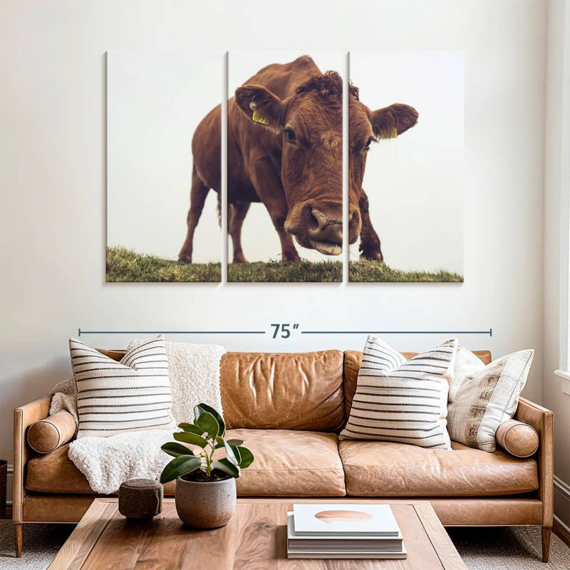 Brampt Chocolate Cow Face, 42" H x 65" W