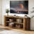TV Stand for Tvs Up To 75", Farmhouse Entertainment Center with 3-Tier Storage Shelf for Living Room, Bedroom (Brown)