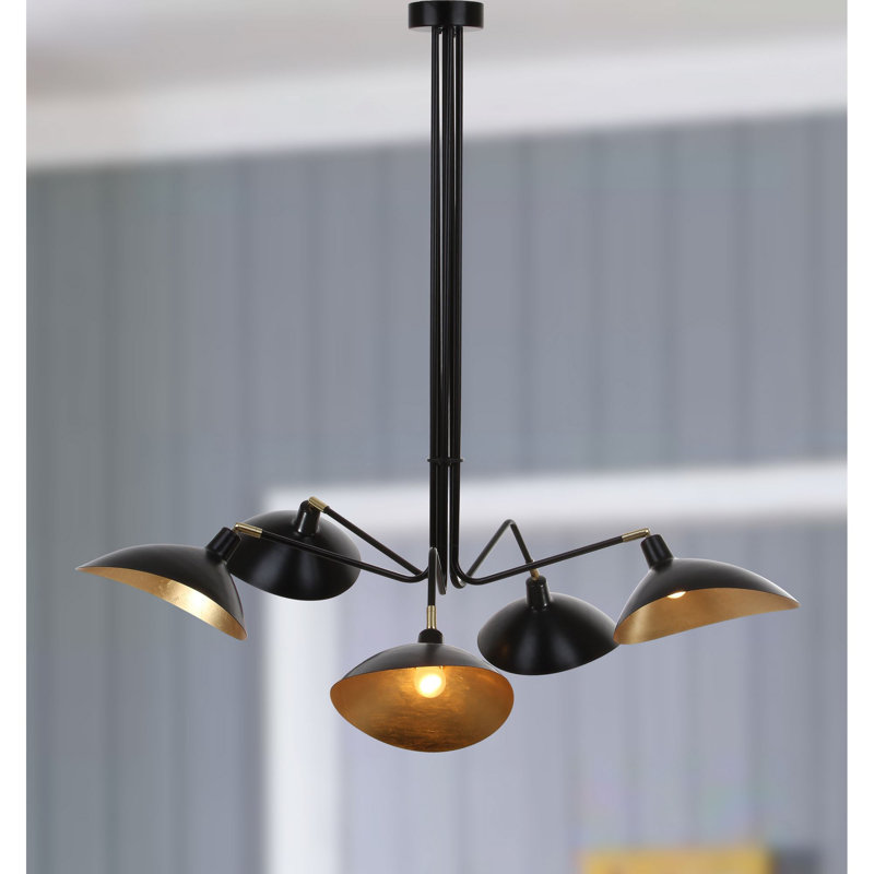 Duke 5 - Light Dimmable Geometric Chandelier, Black