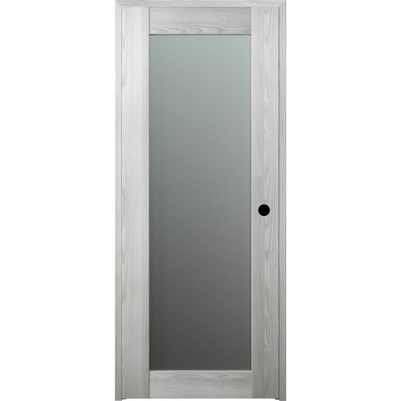 Porte standard en bois manufacturé lambrissé et verre préfini, 17,75 po x 79,37 po, Chêne Veralinga, Gauche