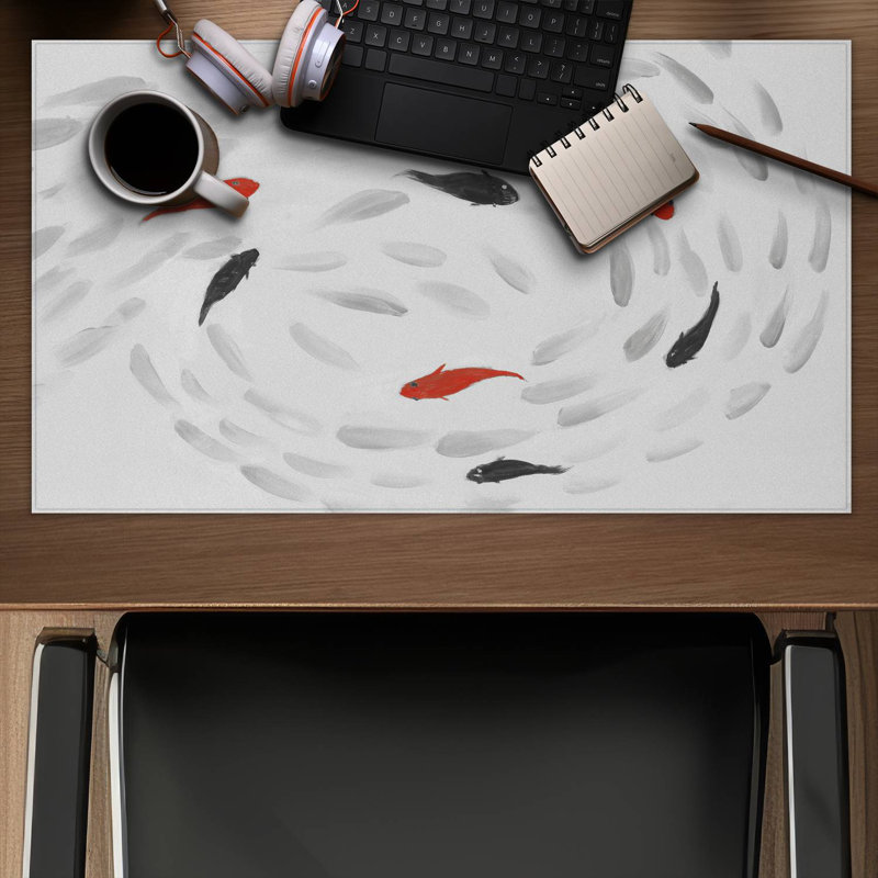 Swimming fish swirl - 14.00"x24.25" Desk mat