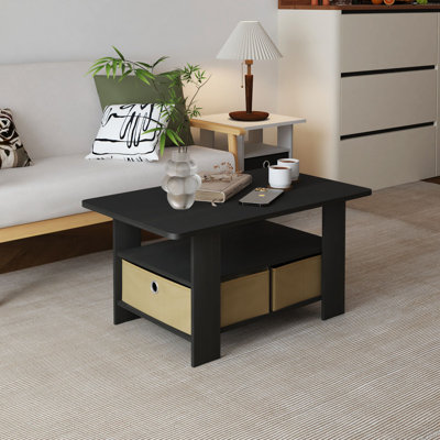 Table basse avec rangement et tiroir à bacs en bois Modern Modern