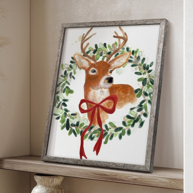 «Woodland Holiday Collection B», reproduction encadrée - bois massif, H 15 po x l 12 po