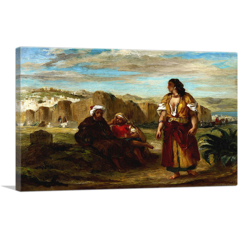 «View of Tangier 1852» par Eugene Delacroix, reproduction d'art sur toile tendue, H 26 po x l 40 po x P 0,75 po
