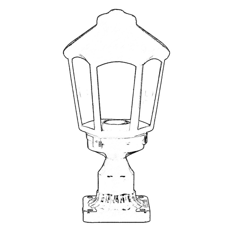Tête de lanterne câblée 1 lumière H 16 po Aarjan
