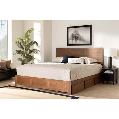 Zahid Ash Walnut Brown Finished Wood 3-Drawer Platform Storage Bed (King) -  Loon PeakÂ®, DF742F0258C5427CB62EF3F506ACCFF9