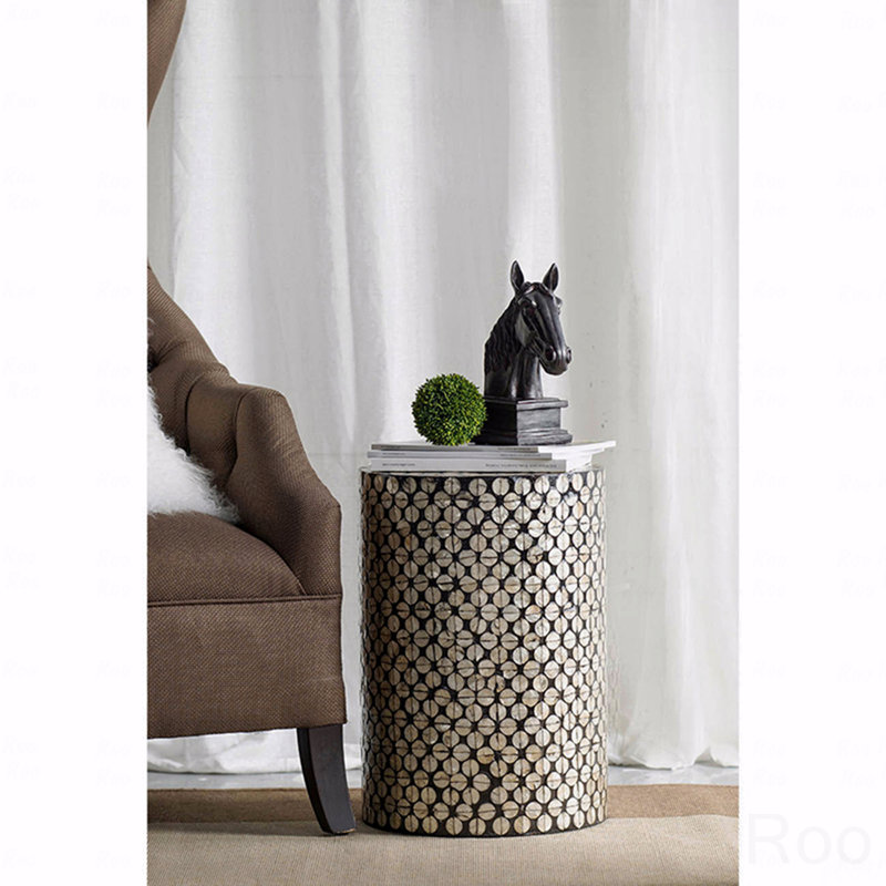 Garden Capiz Stool, Accent Side Table
