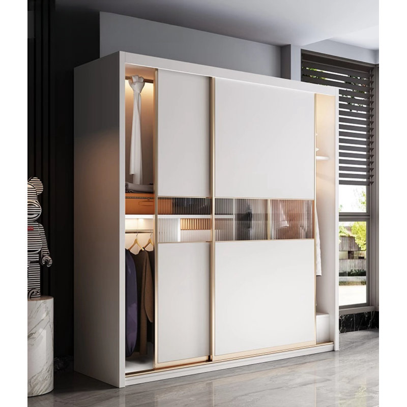 Garde-robe simple de couleur unie, H 78,74 po x l 70,87 po x P 23,62 po