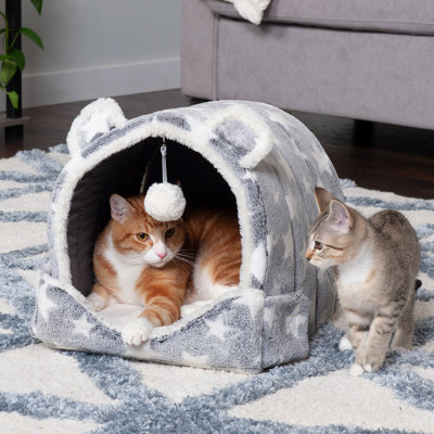Fleece Faux Fur Snuggle Hideout Pet Bed