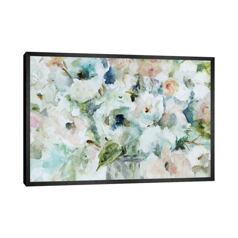 Blooming Softly 1 Piece Painting on Canvas, 101.6 cm H x 66.04 cm W, Black Framed