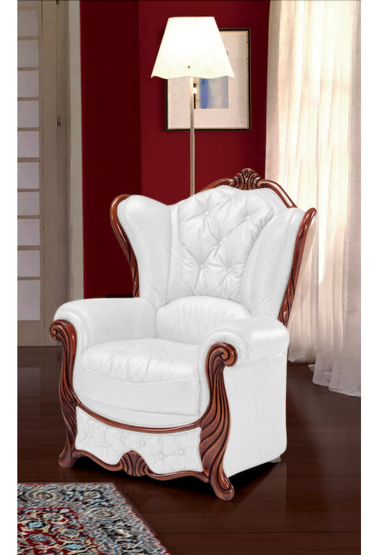 Dodgen Faux Leather Wingback Chair, White