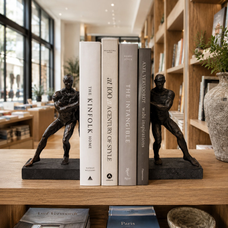 Pushing Men Bookends