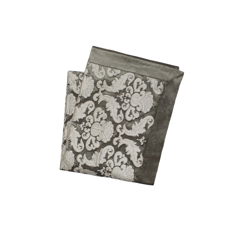 Versailles Throw Blanket, Silver/Ivory