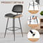 Tabouret de comptoir rembourré en similicuir de 38,9 po de hauteur avec structure en métal-2081816210