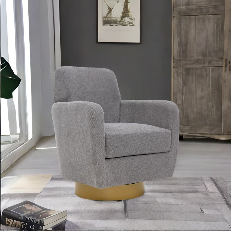 Fauteuil rotatif à 360 degrés, Lin gris