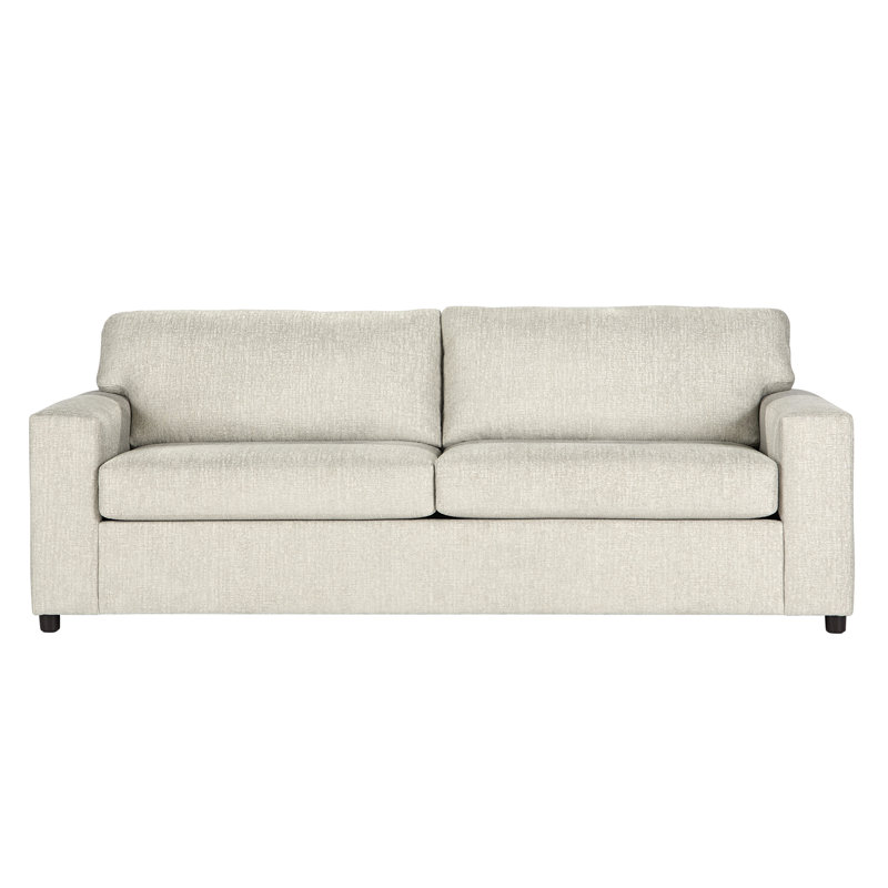 Calian 3-Seater Polyester Fabric Couch, Chiffon Natural Polyester