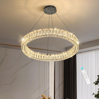 Modern Dimmable Led Crystal Ring Chandelier