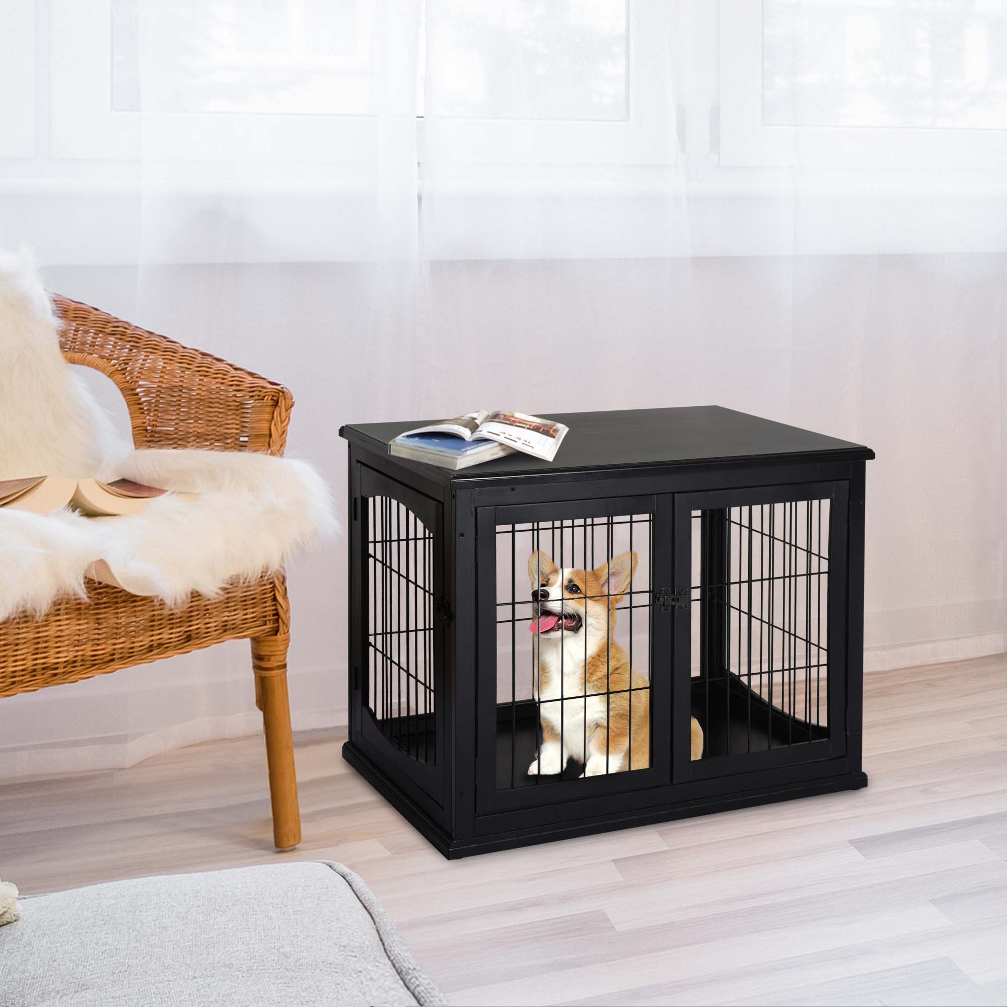Archie & Oscar™ Dog Crate Furniture, Small Dog Cage End Table With Two ... - Small Dog Cage