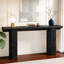 Console 63 po, canapé long en bois