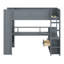 Lit mezzanine moderne pour les adolescents avec bureau, tablettes multiples, DEL et station de charge