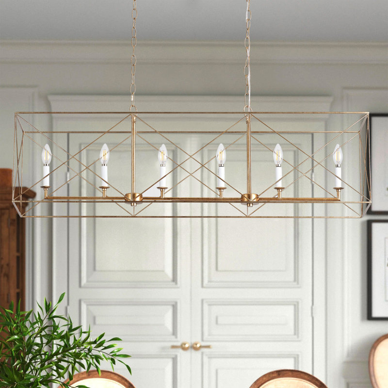 6-lamp gold adjustable iron pendant light