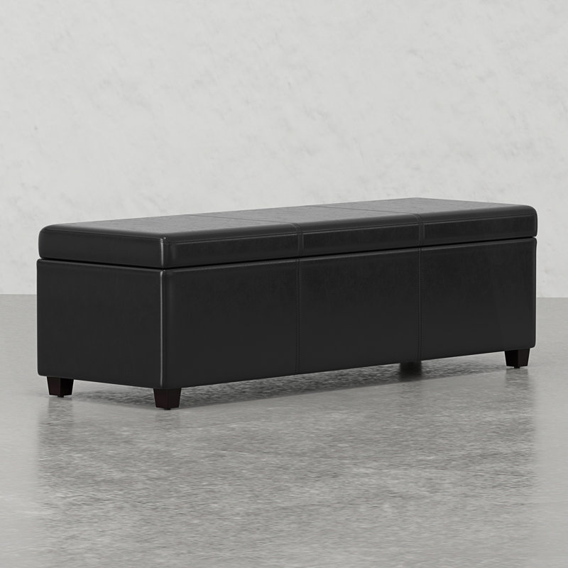 Très grand banc repose-pieds avec rangement, Noir