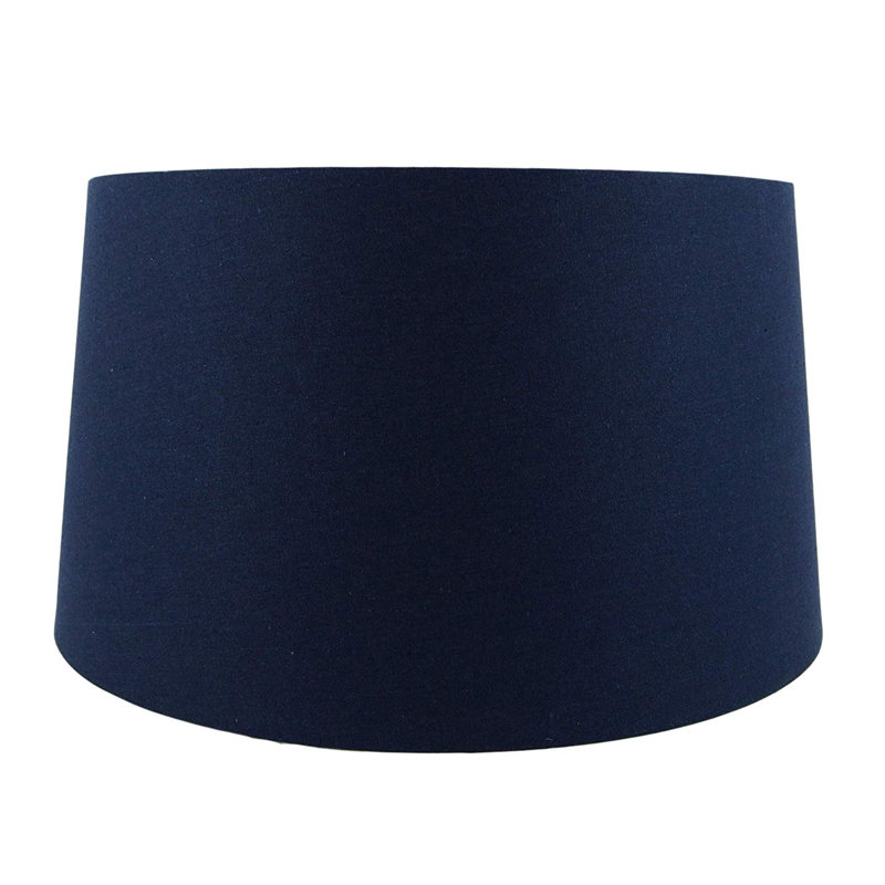 Abat-jour tambour en lin (araignée), Bleu marine, H 10 po x l 15 po x P 17 po