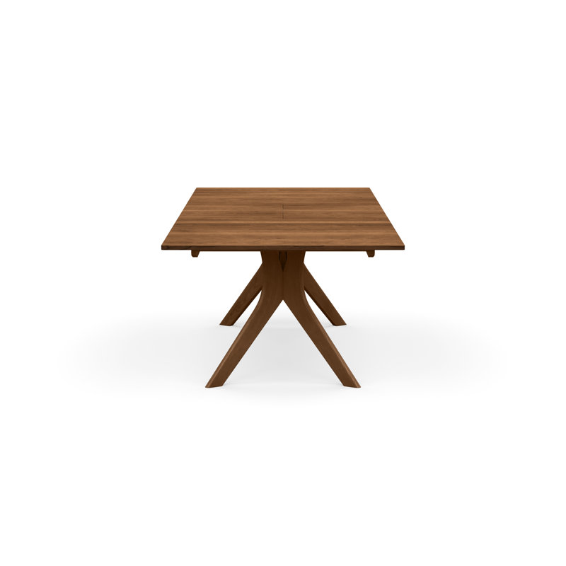 Audrey Extendable Solid Wood Trestle Dining Table, Saddle Cherry, 84" L x 46" W
