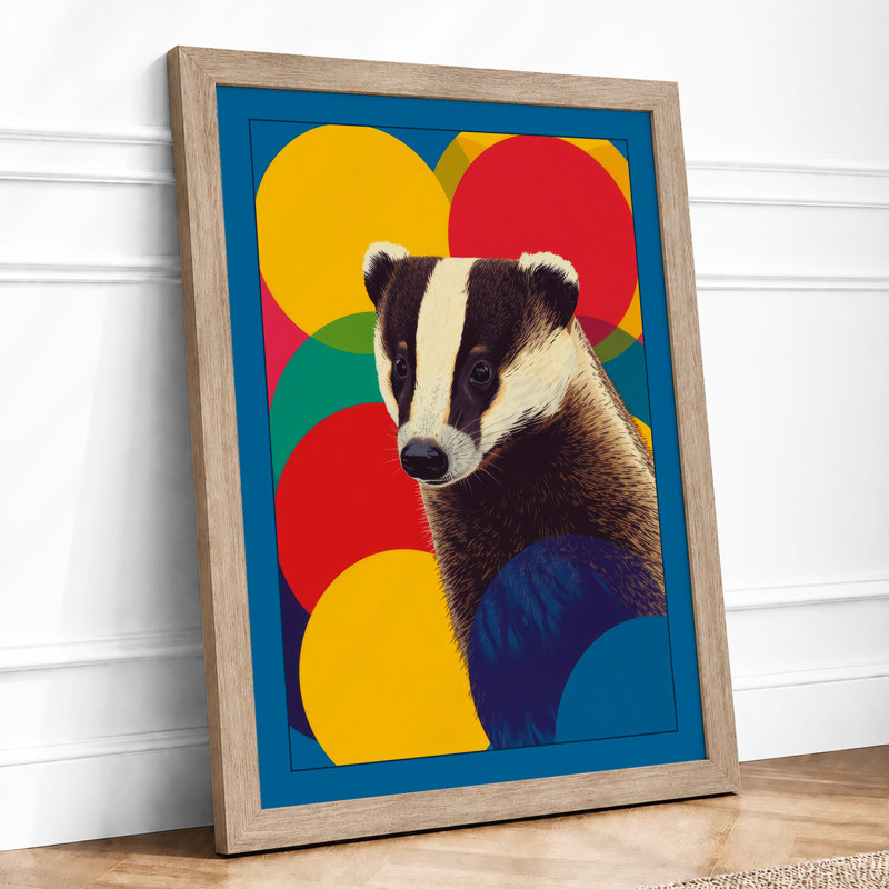 Badger Bold Modern - Print, A2 - 59.4 x 42.0 cm, Oak