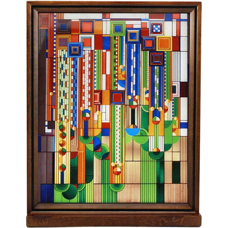Sculpture en verre coloré vitrail de la Gardeguana Ebros Frank Lloyd Wright Saguaro
