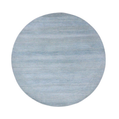 Tapis oriental rond en laine tissée à la main de style moderne Gabbeh 6 po x 6 po bleu clair, dense et soie 6C108150CCA8472E853521C3E0321739