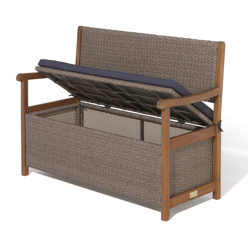 Rowlinson Alderley Rattan Storage Bench - Natural