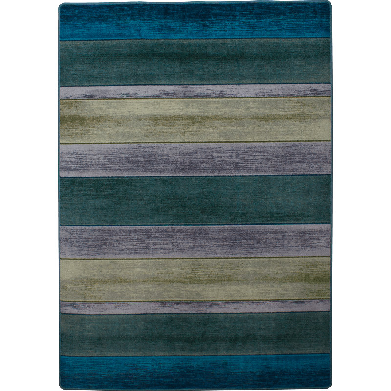 Tudor Striped Aqua/Gray/Beige Area Rug, Rectangle 2'8 x 3'11"