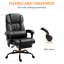 Fauteuil de bureau noir à haut dossier de massage, avec 6 points de vibration, fauteuil d'ordinateur inclinable en cuir PU, fauteuil de bureau ergonomique, avec repose-pieds réglable en hauteur et télécommande