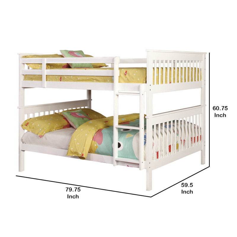 Kathlynn Kids Bunk Bed, Full over Full, White
