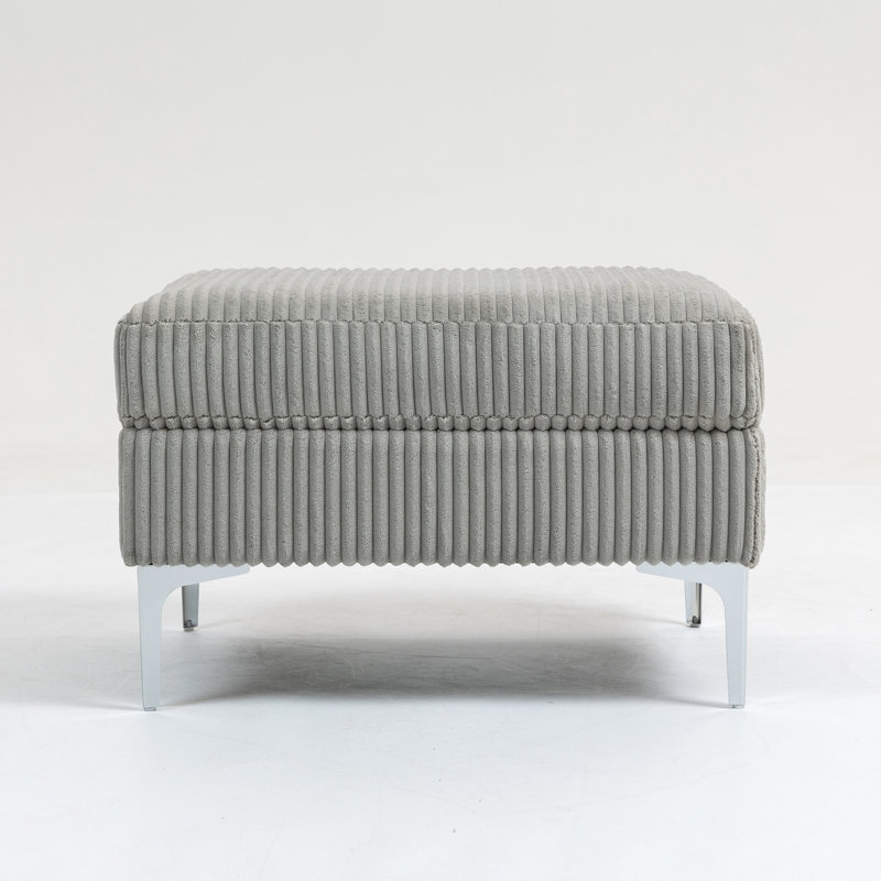 Canapé modulaire modulaire avec repose-pieds carré (seulement avec repose-pieds), Gris